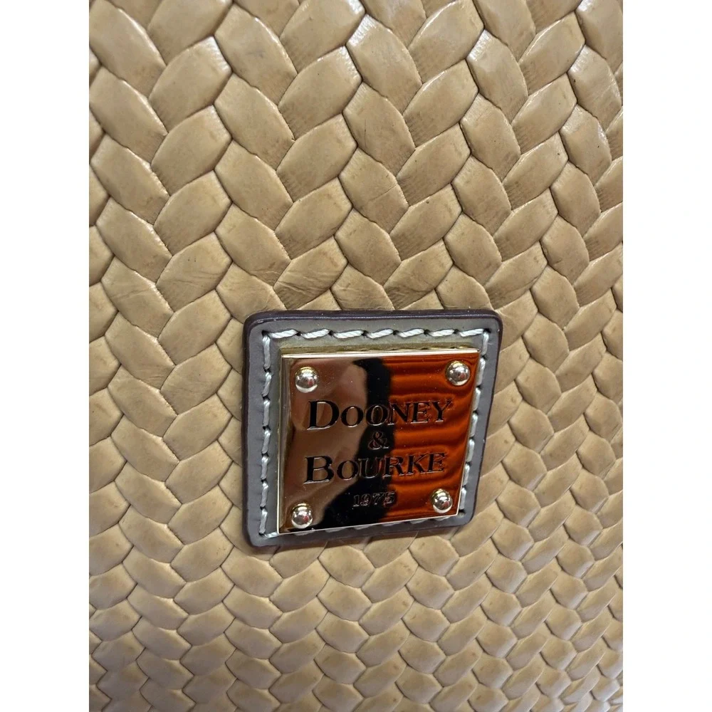 Dooney Bourke Beacon Woven ATLANTIC Tote Tan Taupe Shoulder Bag PURSE NWTS - Picture 3 of 12